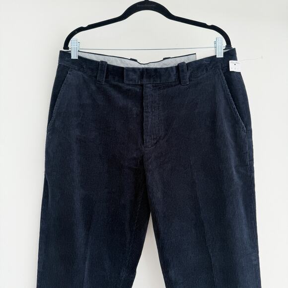 Brooks Brothers Corduroy Pants Mens 34x30 Navy Blue Milano Fit Wide Wale Cotton - Picture 2 of 11